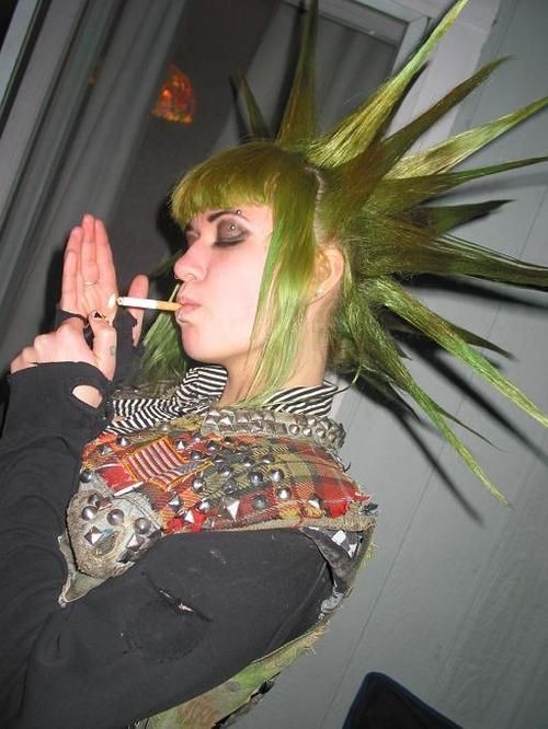 Green Spiky Hair