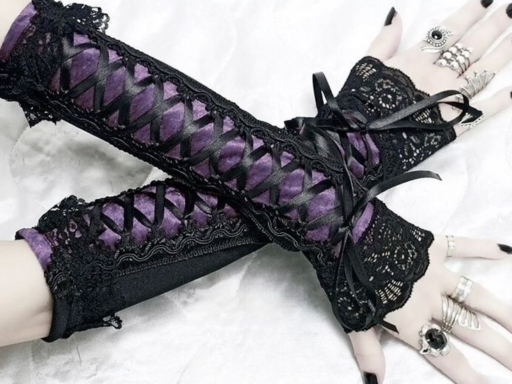 Purple and Black Arm Warmers