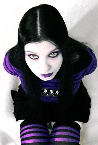 Purple and Black Emo Girl