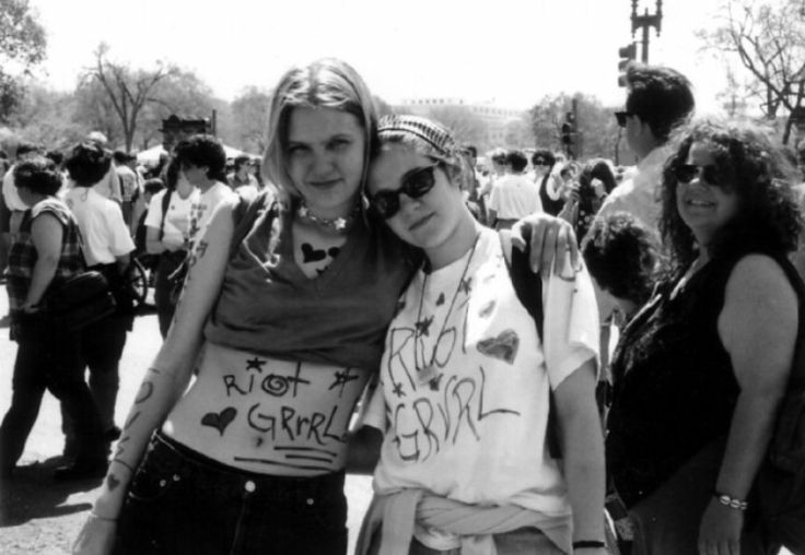 Riot Grrrls protesting